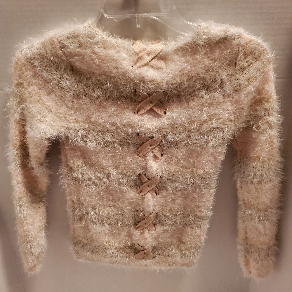 Adorable girls fuzzy Pink Republic sweater size small 7/8 - Picture 2 of 6